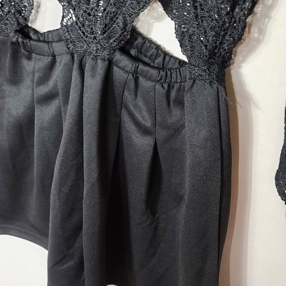 Missguided Lace Top Black Size Med Women's Romper - Picture 9 of 11
